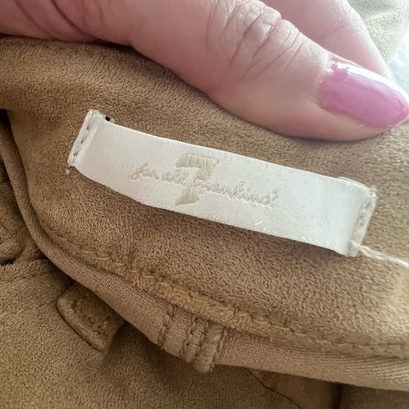 7 FOR ALL MANKIND Suede Skinny Pants Jeans In Tan Camel Sz 25 - Picture 6 of 6